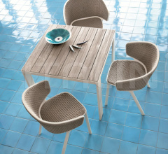 Итальянские Уличные столы - Стол обеденный Square dining table Итальянские Уличные столы - Стол обеденный Square dining table фабрика Ethimo