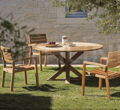 Итальянские Уличные столы - Стол обеденный Cronos round table Итальянские Уличные столы - Стол обеденный Cronos round table фабрика Ethimo