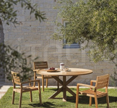 Итальянские Уличные столы - Стол обеденный Cronos round table Итальянские Уличные столы - Стол обеденный Cronos round table фабрика Ethimo