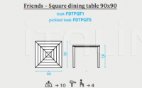 Стол обеденный Friends Square table Ethimo