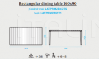 Барный стол Laren high rectangular table 120x60cm Ethimo